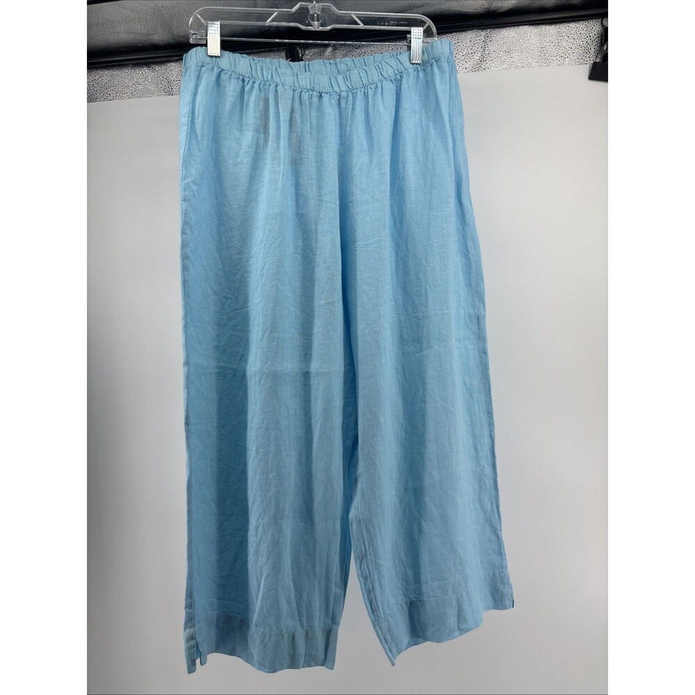 Bryn Walker Women's Linen Pants Size XXL  Sky Blue Hydra Pullon Wide Leg NWT